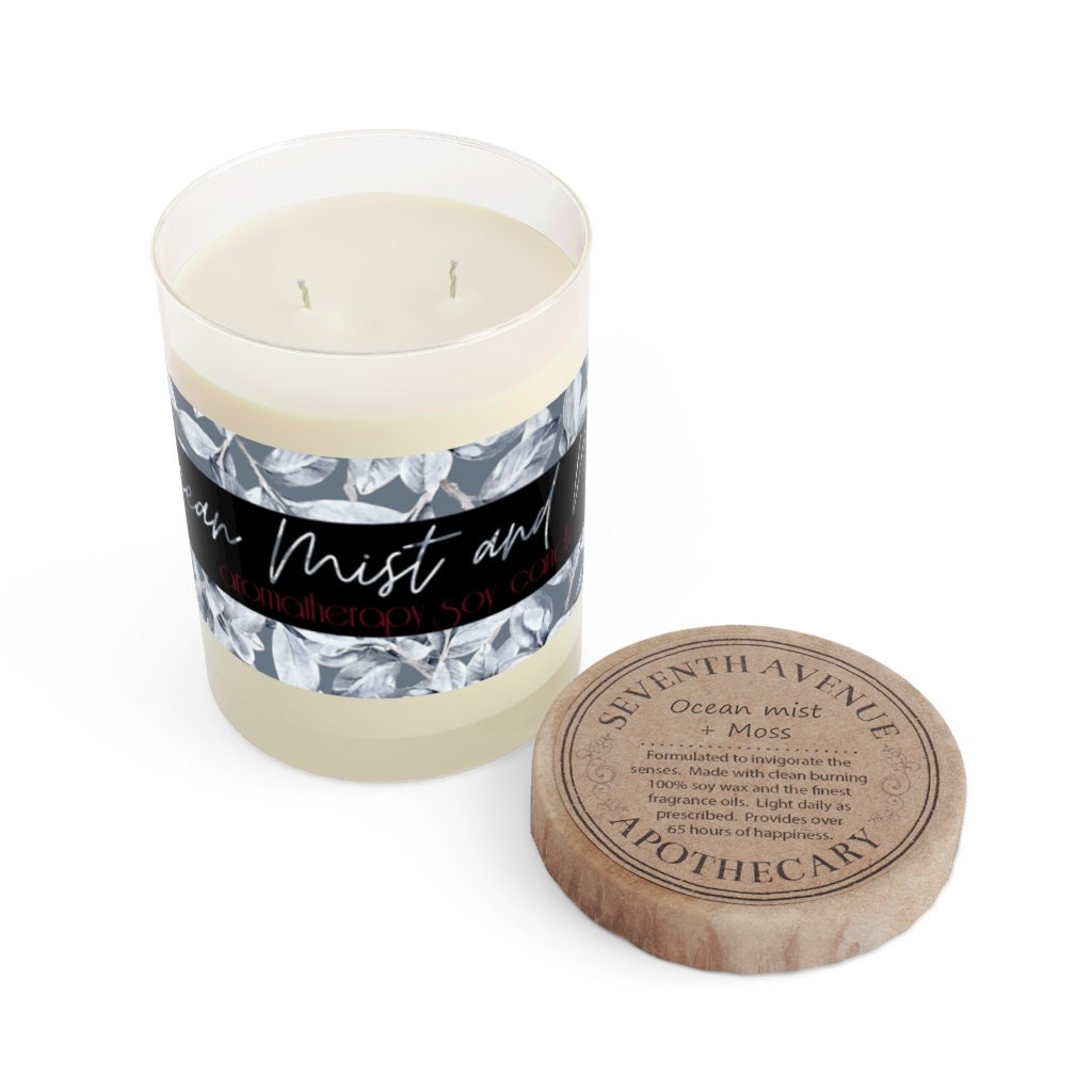 Fall Candle, Ocean Mist and Moss Scented Candle, 11 oz Candle, Winter Candle, Fall Decor, Autumn Candle, Housewarming Gift, Dye Free
