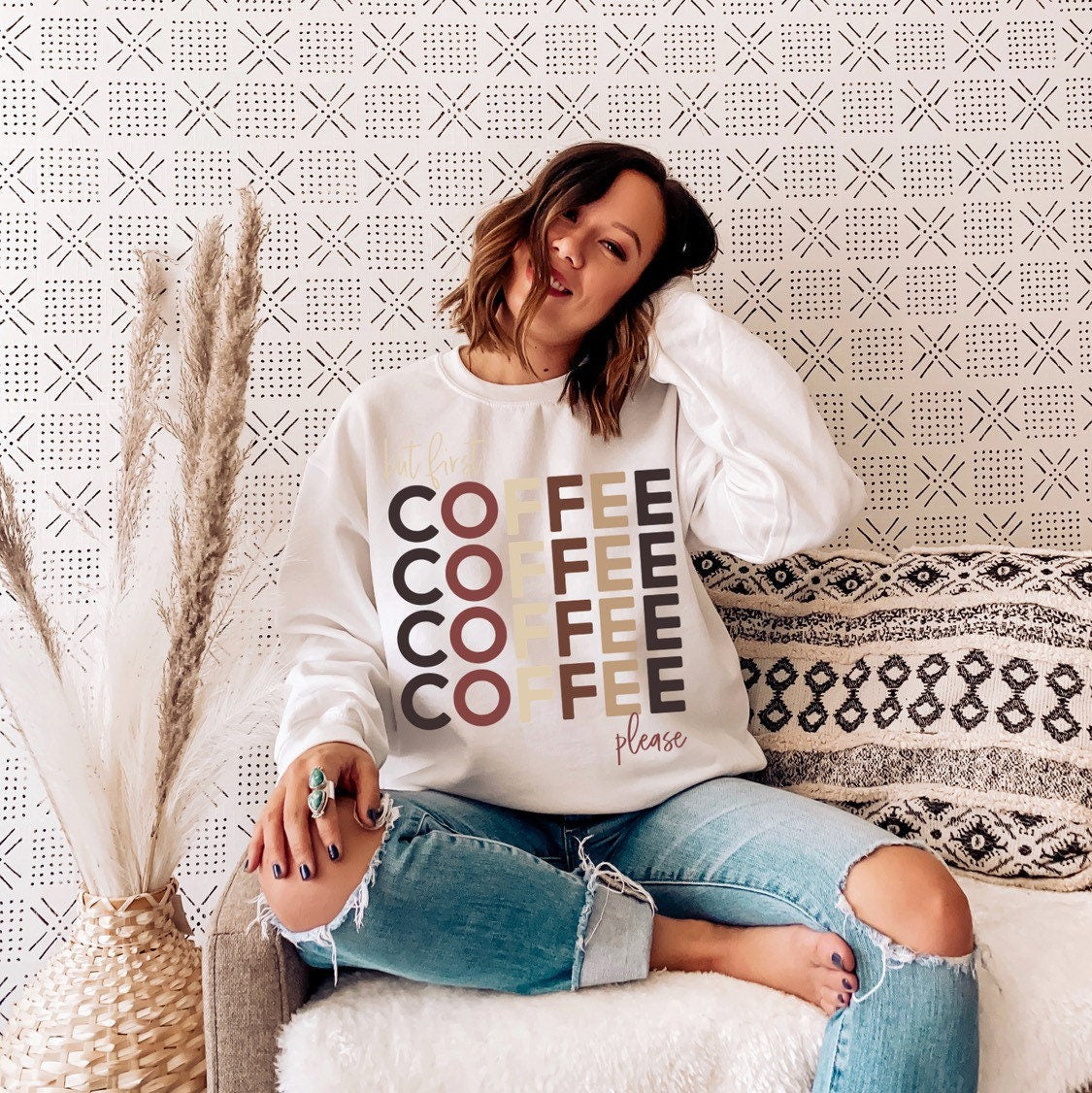 But First Coffee Sweatshirt, Coffee Sweatshirt for Women, Mom Sweater, Funny Sweatshirt, Coffee Please Shirt, Gift for Coffee Lover