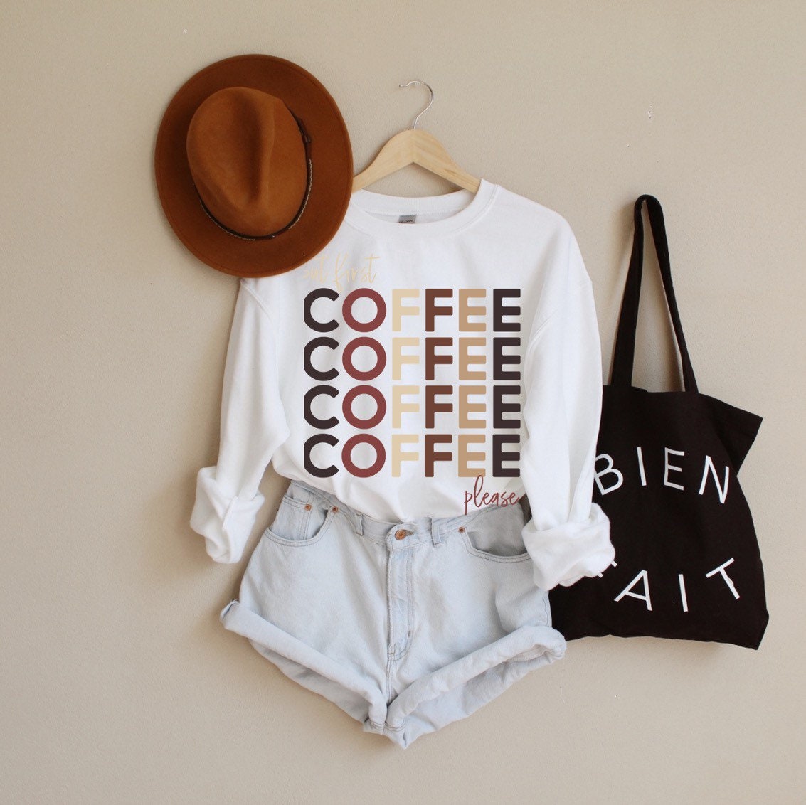 But First Coffee Sweatshirt, Coffee Sweatshirt for Women, Mom Sweater, Funny Sweatshirt, Coffee Please Shirt, Gift for Coffee Lover