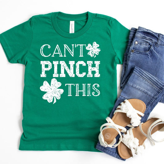 Cant Pinch This Kids Shirt, St Patrick’s Day Shirt Kids, St Patricks Tee, Funny Shirt for Kids, I Pinch Back Shirt, Green Shirt for Boys