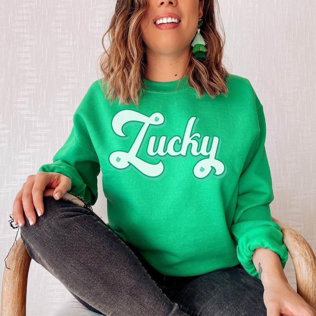 Lucky Sweatshirt, Retro Lucky, St Patricks Day Sweatshirt, St Pattys Day Sweater, St Paddys Day Gift, Lucky Sweater, Mommy And Me Sweatshirt