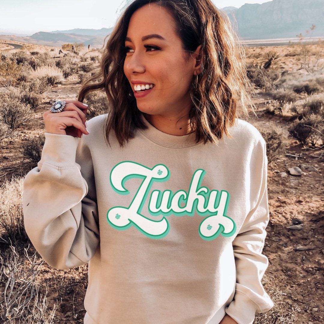 Lucky Sweatshirt, Retro Lucky, St Patricks Day Sweatshirt, St Pattys Day Sweater, St Paddys Day Gift, Lucky Sweater, Mommy And Me Sweatshirt