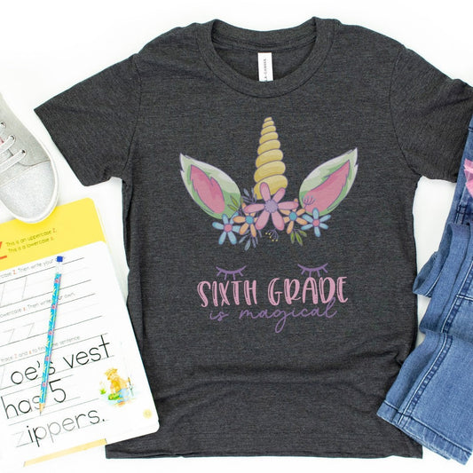 6th Grade Is Magical, Sixth Grade Shirt, Sixth Grade Squad, Back To School Tee For Kids, First Day Of School Shirt, Sixth Grade T-Shirt