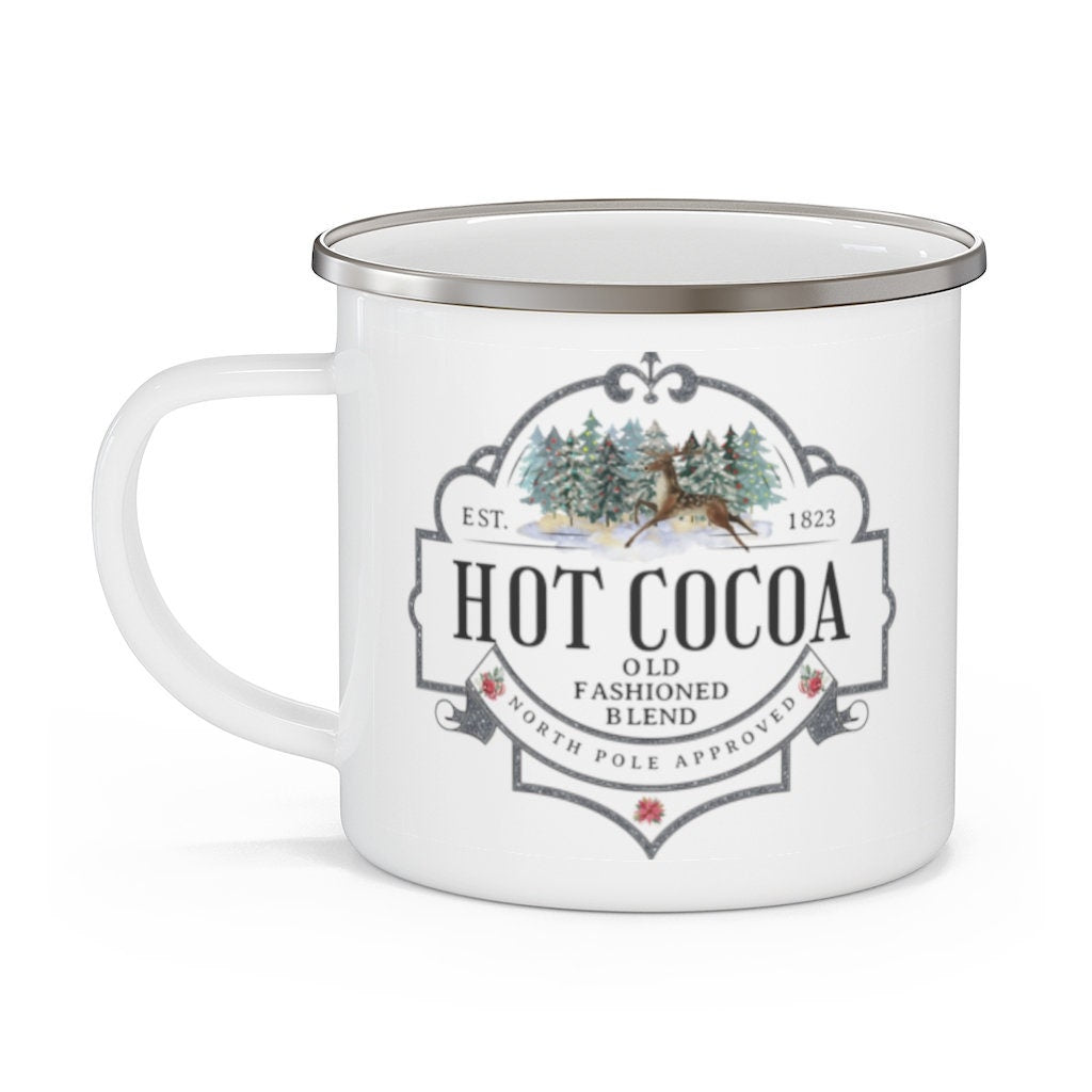 Hot Cocoa Mug, Hot Chocolate Mug, Camping Mug Christmas, 12 oz mug, Christmas Eve Box Filler, Christmas Eve Gift, Hot Cocoa Mug for Kids