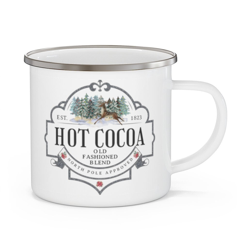 Hot Cocoa Mug, Hot Chocolate Mug, Camping Mug Christmas, 12 oz mug, Christmas Eve Box Filler, Christmas Eve Gift, Hot Cocoa Mug for Kids