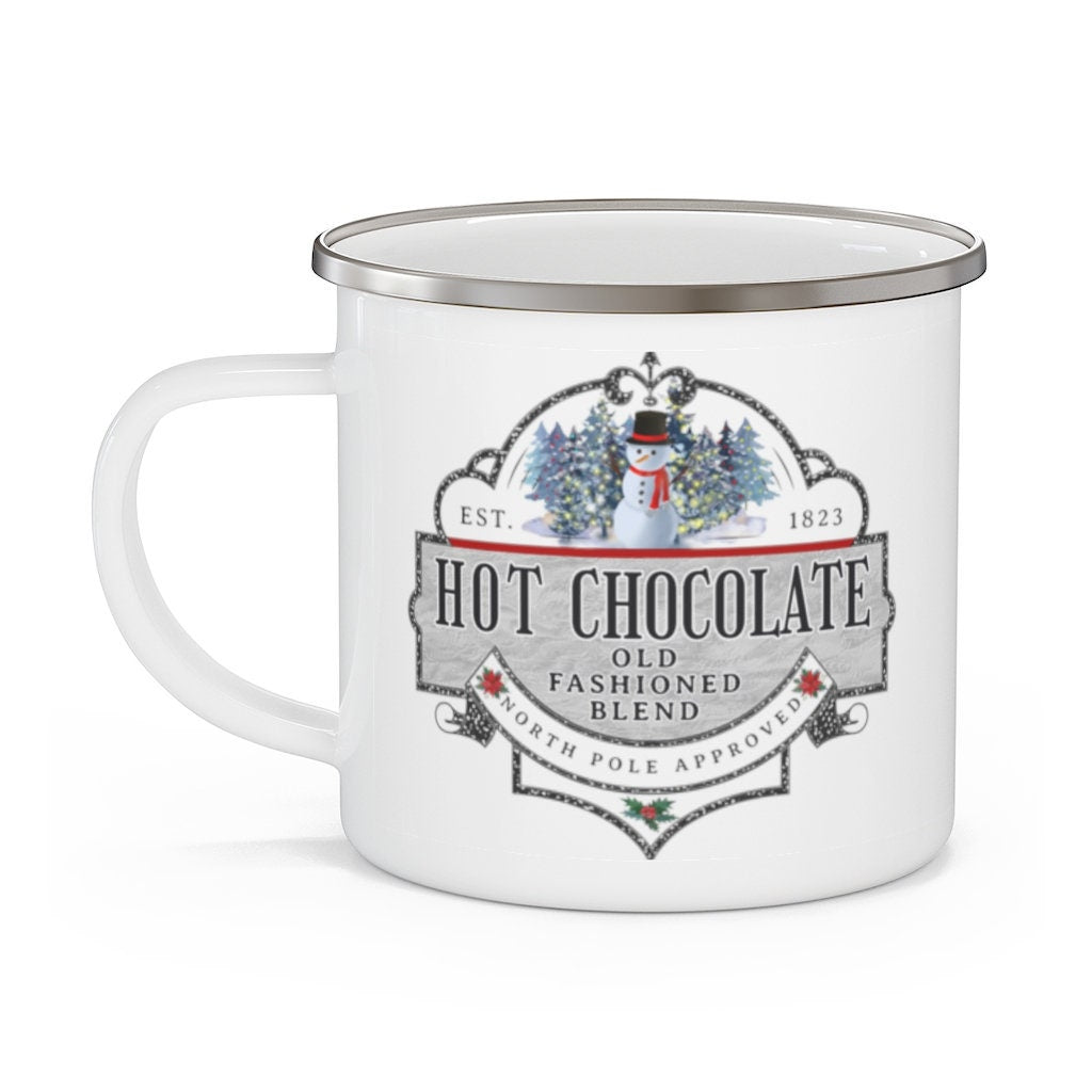 Hot Chocolate Mug, Hot Cocoa Mug, Camping Mug Christmas, 12 oz mug, Christmas Eve Box Filler, Christmas Eve Gift, Hot Chocolate Mug for Kids