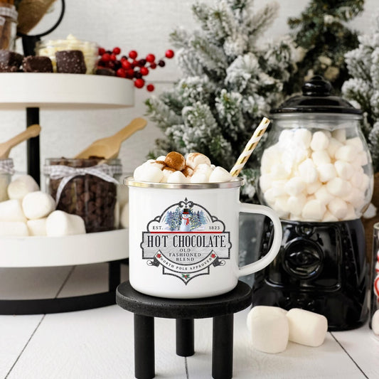 Hot Chocolate Mug, Hot Cocoa Mug, Camping Mug Christmas, 12 oz mug, Christmas Eve Box Filler, Christmas Eve Gift, Hot Chocolate Mug for Kids