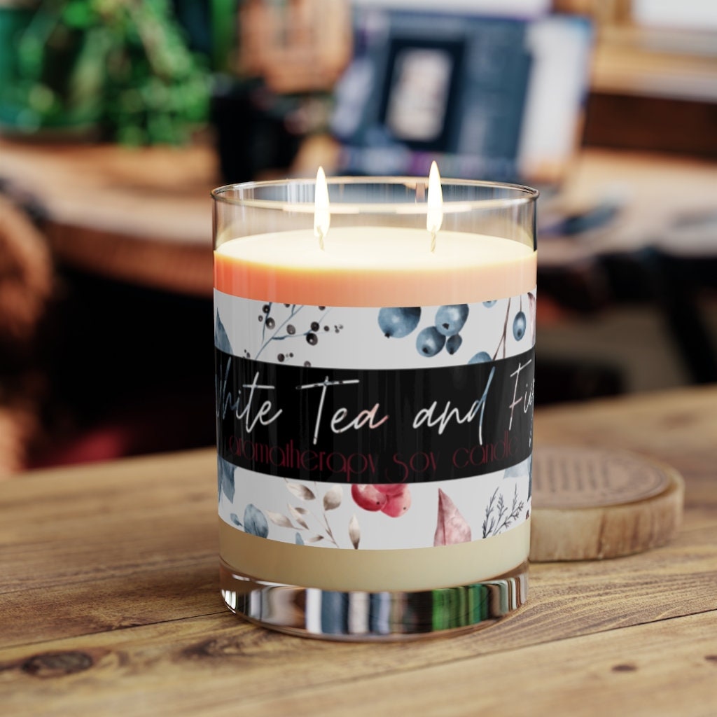 White Tea and Fig Candle, 11 oz Candle, Fall Candle, Winter Candle, Fall Decor, Autumn Candle, Housewarming Gift, Dye Free