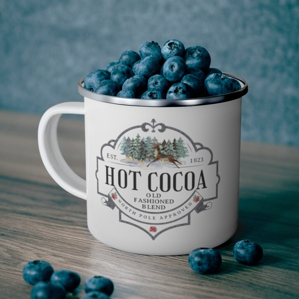 Hot Cocoa Mug, Hot Chocolate Mug, Camping Mug Christmas, 12 oz mug, Christmas Eve Box Filler, Christmas Eve Gift, Hot Cocoa Mug for Kids