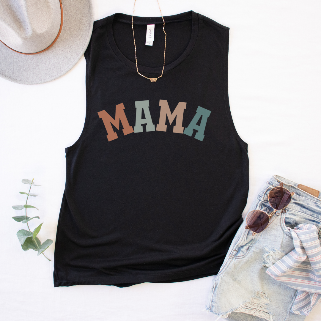 Mama  Flowy Scoop Muscle Tank